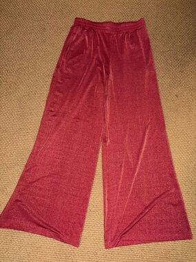 Wide Leg Maroon silky Pants